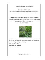 NGHIÊN cứu nấu một số LOẠI CAO THẢO dược VẰNG sẻ, DIỆP hạ CHÂU ĐẮNG, ĐINH LĂNG, CHÈ XANH tại địa bàn TỈNH QUẢNG BÌNH 