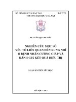Nghiên cứu một số yếu tố liên quan đến rung nhĩ ở bệnh nhân cường giáp và đánh giá kết quả điều trị (Luận án tiến sĩ)
