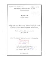 Nâng cao hiệu quả công tác quản lý cấp phép xây dựng trên địa bàn thành phố lào cai (tt) 