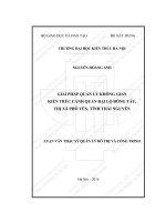 Giải pháp quản lý không gian kiến trúc cảnh quan đại lộ đông tây, thị xã phổ yên, tỉnh thái nguyên (tt) 