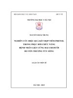 Nghiên cứu hiệu quả kết hợp tiêm Phenol trong phục hồi chức năng bệnh nhân liệt cứng hai chi dưới do tổn thương tủy sống (Luận án tiến sĩ)