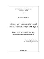 Đề xuất một số cách đặt vấn đề vào bài trong dạy học sinh học 11