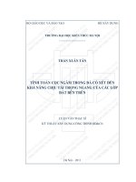 Tính toán cọc ngàm trong đá có xét đến khả năng chịu tải trọng ngang của các lớp đất bên trên (tt) 