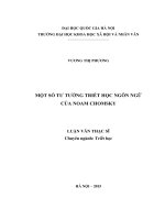 Một số tư tưởng triết học ngôn ngữ của Noam Chomsky