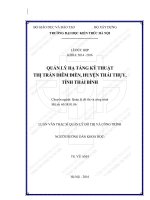 Quản lý hạ tầng kỹ thuật thị trấn diêm điền, huyện thái thụy, tỉnh thái bình (tt) 