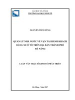 Quản lý nhà nước về vận tải hành khách bằng xe ô tô trên địa bàn Thành Phố Đà Nẵng