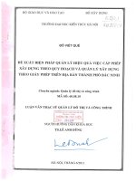 Đề xuất biện pháp quản lý hiệu quả cấp thép xây dựng theo quy hoạch và quản lý xây dựng theo giấy phép trên địa bàn thành phố bắc ninh (tt) 
