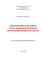 NGHIÊN CỨU ĐẶC ĐIỂM LÂM SÀNG, HÌNH ÂNH CẮT LỚP VI TÍNH HÌNH NÓN VÀ KẾT QUÂ ĐIỀU TRỊ GÃY PHỨC HỢP XƯƠNG HÀM TRÊN, GÒ MÁ  CUNG TIẾP