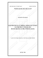 Giải pháp quản lý phòng chống sạt lở đất tại thị trấn vinh quang, huyện hoàng su phì, tỉnh hà giang (tt) 