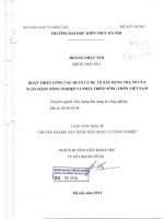 Hoàn thiện mô hình quản lý dự án xây dựng trụ sở của ngân hàng nông nghiệp và phát triển nông thôn việt nam (tt) 