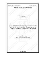 Quản lý hệ thống giao thông và thoát nước khu đô thị nam an khánh và phần mở rộng tại xã an khánh, huyện hoài đức, TP hà nội (tt) 