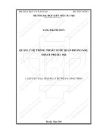 Quản lý hệ thống thoát nước quận hoàng mai, thành phố hà nội (tt) 