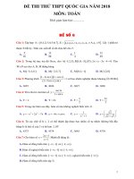 Tài liệu HOT Đề thi thử Toán THPT Quốc gia 2018 (có lời giải chi tiết)