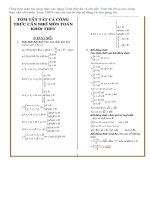 Tổng hợp toàn bộ công thức các dạng toán đầy đủ và chi tiết