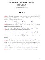 HOT ĐỀ THI THỬ TOÁN THPT QUỐC GIA 2018 (có lời giải chi tiết)