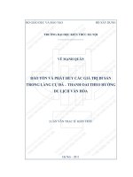 Bảo tồn và phát huy các giá trị di sản trong làng cự đà  thanh oai theo hướng du lịch văn hoá (tt) 