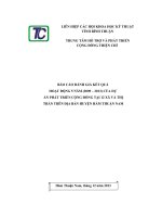 Báo Cáo Đánh Giá Kết Quả Hoạt Động 5 Năm (2009 – 2013) Của Dự  Án Phát Triển Cộng Đồng Tại 12 Xã Và Thị  Trấn Trên Địa Bàn Huyện Hàm Thuận Nam