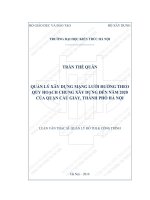 Quản lý xây dựng mạng lưới đường theo quy hoạch chung xây dựng đến năm 2020 của quận cầu giấy, thành phố hà nội (tt) 