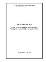 Đề án thành lập Khu nông nghiệp ứng dụng công nghệ cao Quảng Ninh