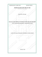 Quản lý hệ thống cấp thoát nước khu đô thị mới vân canh huyện hoài đức thành phố hà nội (tt) 