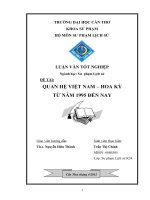 LUẬN văn sư PHẠM sử QUAN hệ VIỆT NAM – HOA kỳ từ năm 1995 đến NAY 