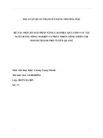 Tiểu luận môn ngân hàng thương mại một số giải pháp nâng cao hiệu quả cho vay tại ngân hàng nông nghiệp và phát triển nông thôn chi nhánh thành phố tuyên quang 
