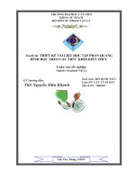 LUẬN văn sư PHẠM vật lý THIẾT kế tài LIỆU học tập PHẦN QUANG HÌNH học THEO cấu TRÚC KHỐI KIẾN THỨC 