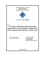 LUẬN văn sư PHẠM TOÁN vận DỤNG PHƯƠNG PHÁP dạy học KHÁM PHÁ vào CHƯƠNG tổ hợp xác SUẤT (đại số GIẢI TÍCH 11 NÂNG CAO) 