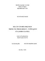LUẬN văn sư PHẠM NGỮ văn dấu ấn văn hóa NHẬT bản TRONG tác PHẨM SHOGUN – TƯỚNG QUÂN của JAMES CLAVEL 