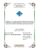 LUẬN văn sư PHẠM vật lý NGHIÊN cứu cấu TRÚC nội DUNG, BIÊN SOẠN hệ THỐNG câu hỏi TRẮC NGHIỆM KHÁCH QUAN CHƯƠNG “GIAO THOA ÁNH SÁNG” bổ SUNG NGUỒN học LIỆU học PHẨN SP139 