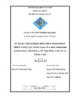 LUẬN văn sư PHẠM vật lý sử DỤNG THÍ NGHIỆM BIỂU DIỄN NHẰM PHÁT TRIỂN NĂNG lực SÁNG tạo của học SINH KHI GIẢNG dạy CHƯƠNG 4  từ TRƯỜNG, vật lý 11 NÂNG CAO 