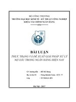 Tiểu luận môn ngân hàng thương mại thực trạng và đề xuất giải pháp xử lý nợ xấu trong ngân hàng hiện nay 