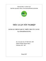 Đánh giá thích nghi tự nhiên cho cây cao su tại tỉnh bình dương 
