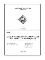 LUẬN văn LUẬT tư PHÁP xác lập QUAN hệ hôn NHÂN TRONG LUẬT hôn NHÂN và GIA ĐÌNH VIỆT NAM 