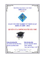 LUẬN văn LUẬT tư PHÁP QUYỀN của NHÓM NGƯỜI yếu THẾ 