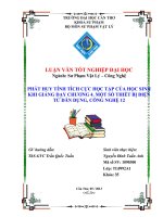 LUẬN văn sư PHẠM vật lý PHÁT HUY TÍNH TÍCH cực học tập của học SINH KHI GIẢNG dạy CHƯƠNG 4  một số THIẾT bị điện tử dân DỤNG, CÔNG NGHỆ 12 