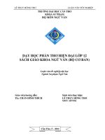 LUẬN văn sư PHẠM NGỮ văn dạy học PHẦN THƠ HIỆN đại lớp 12 SÁCH GIÁO KHOA NGỮ văn (bộ cơ bản) 