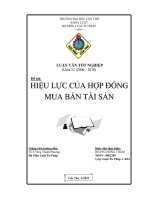 LUẬN văn LUẬT tư PHÁP HIỆU lực của hợp ĐỒNG MUA bán tài sản 
