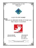 LUẬN văn LUẬT tư PHÁP bạo lực GIA ĐÌNH đối với PHỤ nữ ở VIỆT NAM THỰC TRẠNG và GIẢI PHÁP 
