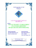 LUẬN văn LUẬT tư PHÁP cơ cấu tổ CHỨC và HOẠT ĐỘNG của ủy BAN NHÂN dân HUYỆN TRÀ ôn   TỈNH VĨNH LONG 