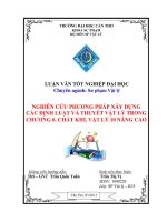 LUẬN văn sư PHẠM vật lý NGHIÊN cứu PHƯƠNG PHÁP xây DỰNG các ĐỊNH LUẬT và THUYẾT vật lý TRONG CHƯƠNG 6  CHẤT KHÍ, vật lý 10 NÂNG CAO 
