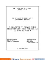 LUẬN văn LUẬT tư PHÁP cải CÁCH THỦ tục HÀNH CHÍNH THEO TIÊU CHUẨN ISO 9001 2008  lý LUẬN và THỰC TIỄN 