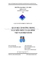 LUẬN văn LUẬT tư PHÁP QUAN hệ cấp DƯỠNG TRONG LUẬT hôn NHÂN và GIA ĐÌNH VIỆT NAM HIỆN HÀNH 