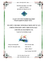 LUẬN văn sư PHẠM vật lý tổ CHỨC CHO học SINH HOẠT ĐỘNG để tự lực CHIẾM LĨNH KIẾN THỨC KHI GIẢNG dạy CHƯƠNG II  DAO ĐỘNG cơ, vật lý 12 NÂNG CAO 