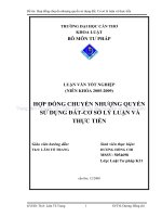 LUẬN văn LUẬT tư PHÁP hợp ĐỒNG CHUYỂN NHƯỢNG QUYỀN SỬDỤNG đất   cơ sở lý LUẬN và THỰC TIỄN 