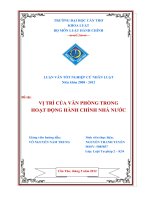 LUẬN văn LUẬT tư PHÁP vị TRÍ của văn PHÒNG TRONG HOẠT ĐỘNG HÀNH CHÍNH NHÀ nước 