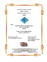 LUẬN văn sư PHẠM vật lý PHƯƠNG PHÁP xác ĐỊNH LIỀU bức xạ NƠTRÔN 