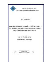 ĐIỀU TRA HIỆN TRẠNG CANH tác có LIÊN QUAN đến TÌNH HÌNH sâu đục TRÁI (citripestis sagittiferella) gây hại TRÊN cây có múi tại TỈNH hậu GIANG 