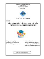 LUẬN văn LUẬT tư PHÁP bảo vệ QUYỀN tác GIẢ đối với tác  PHẨM văn học TRÊN INTERNET 