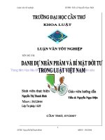 LUẬN văn LUẬT tư PHÁP DANH dự NHANA PHẨM và bí mật đời tư TRONG LUẬT VIỆT NAM 
